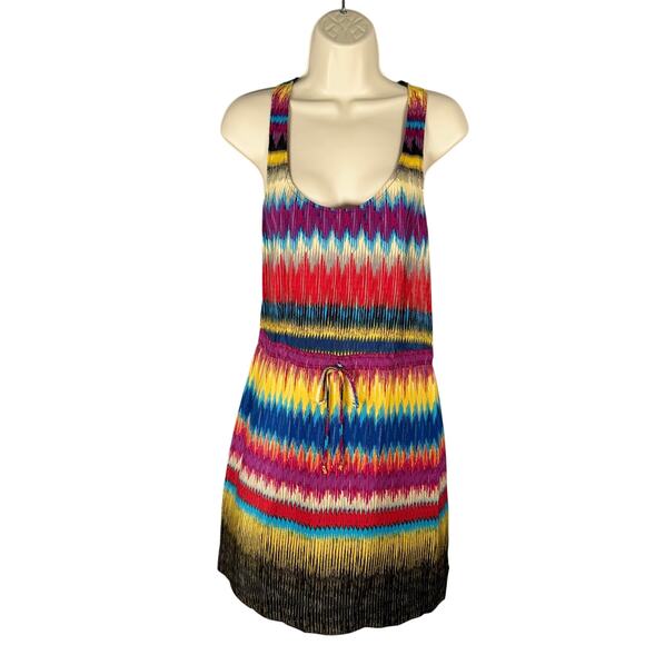 Twelfth Street by Cynthia Vincent Dress Medium Multicolor Tie Dye Racerback Silk - Picture 1 of 10
